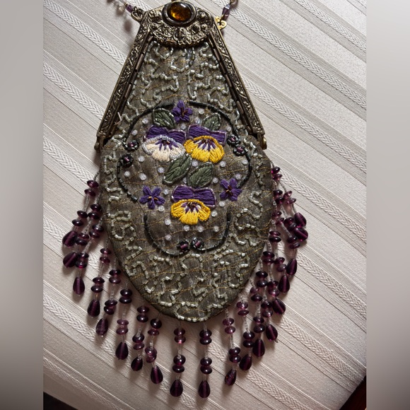 Wayne Kleski beaded kiss lock flapper bag 1920’s - Picture 3 of 6